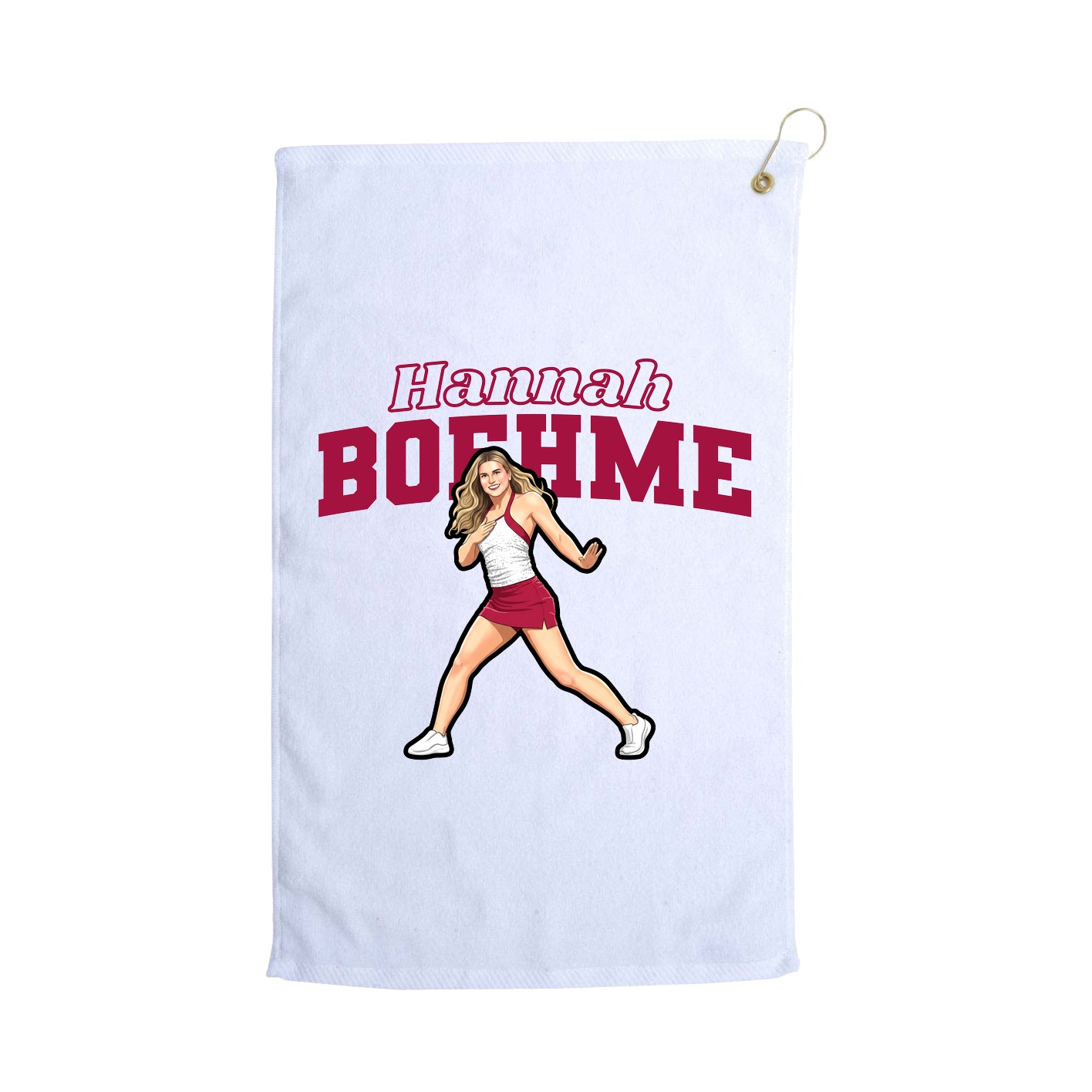 Golf Towel — Name Arch in White