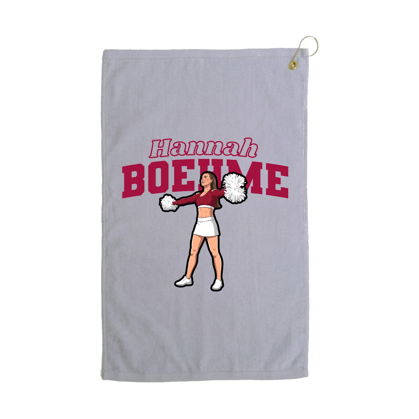 Golf Towel — Name Arch in Grey