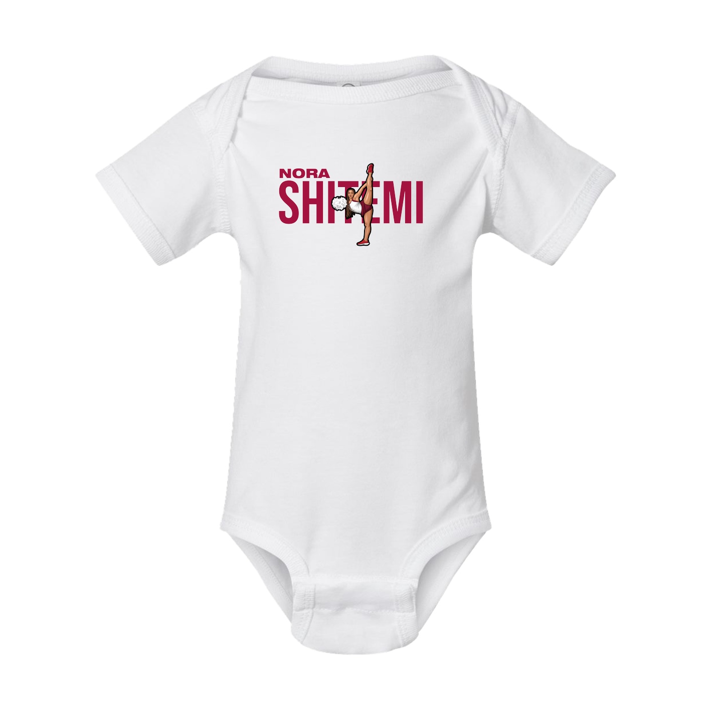 Baby Onesie — Player Name in White