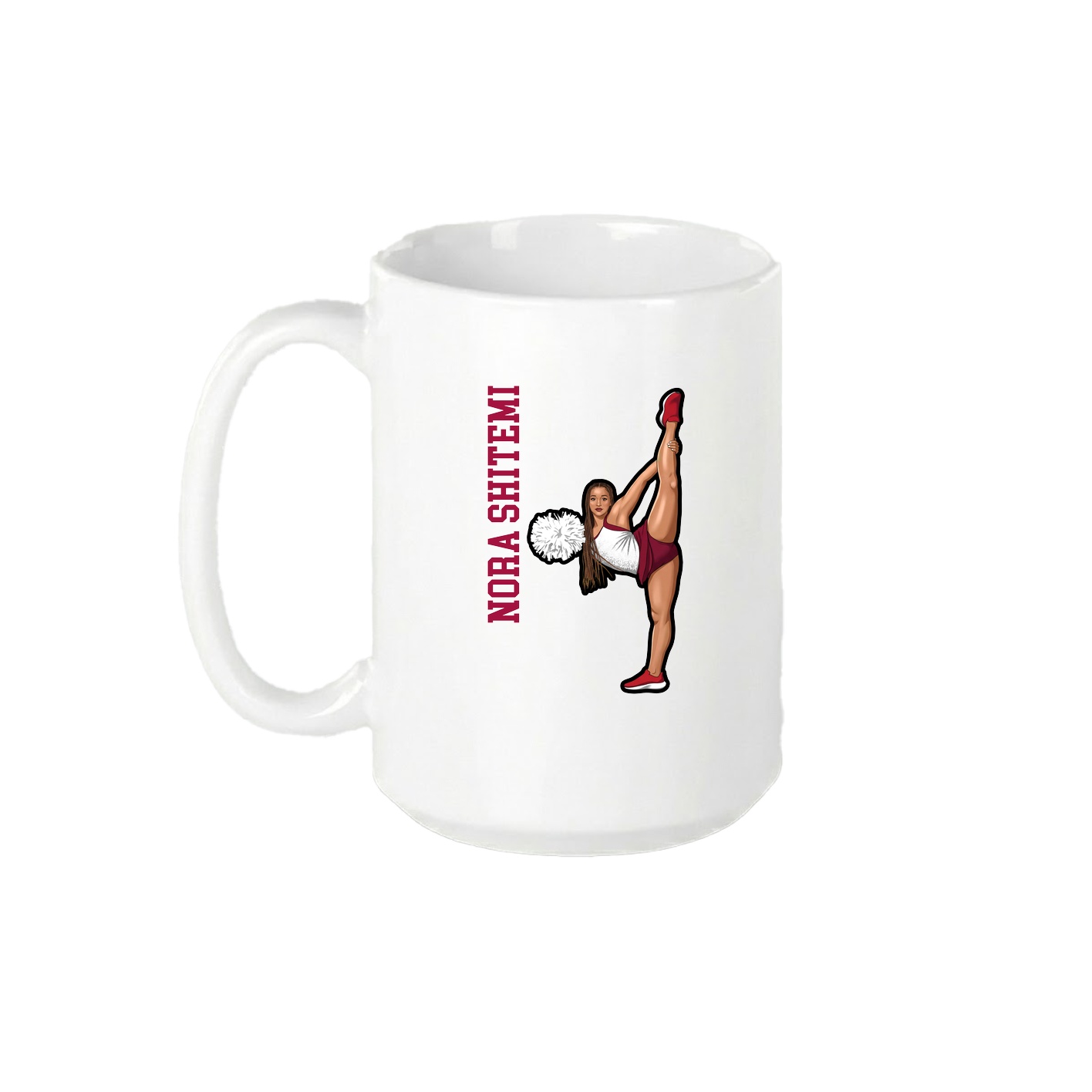 15oz Coffee Mug — Name Vertical in White