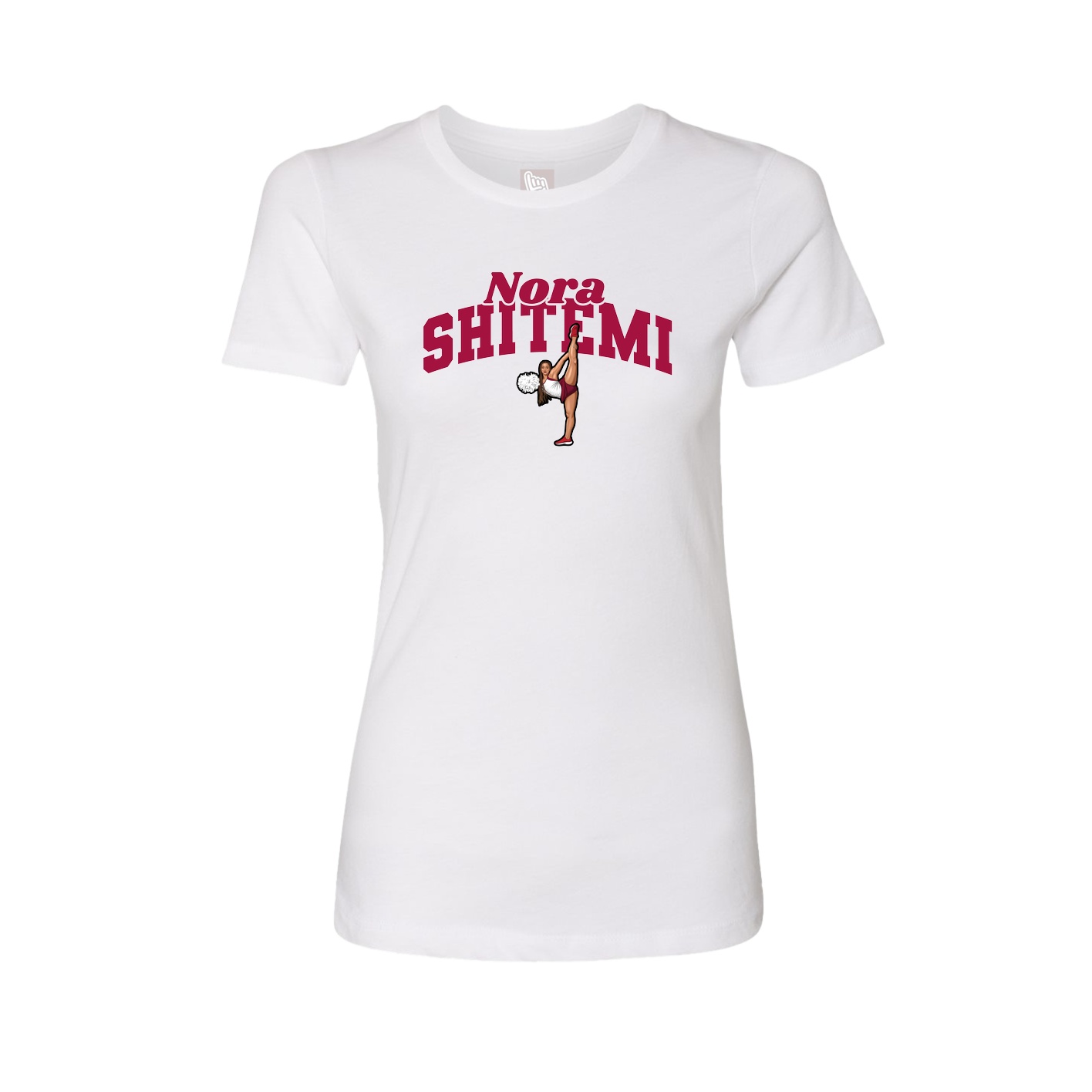Fitted Women's Tee — Signature Arch in White
