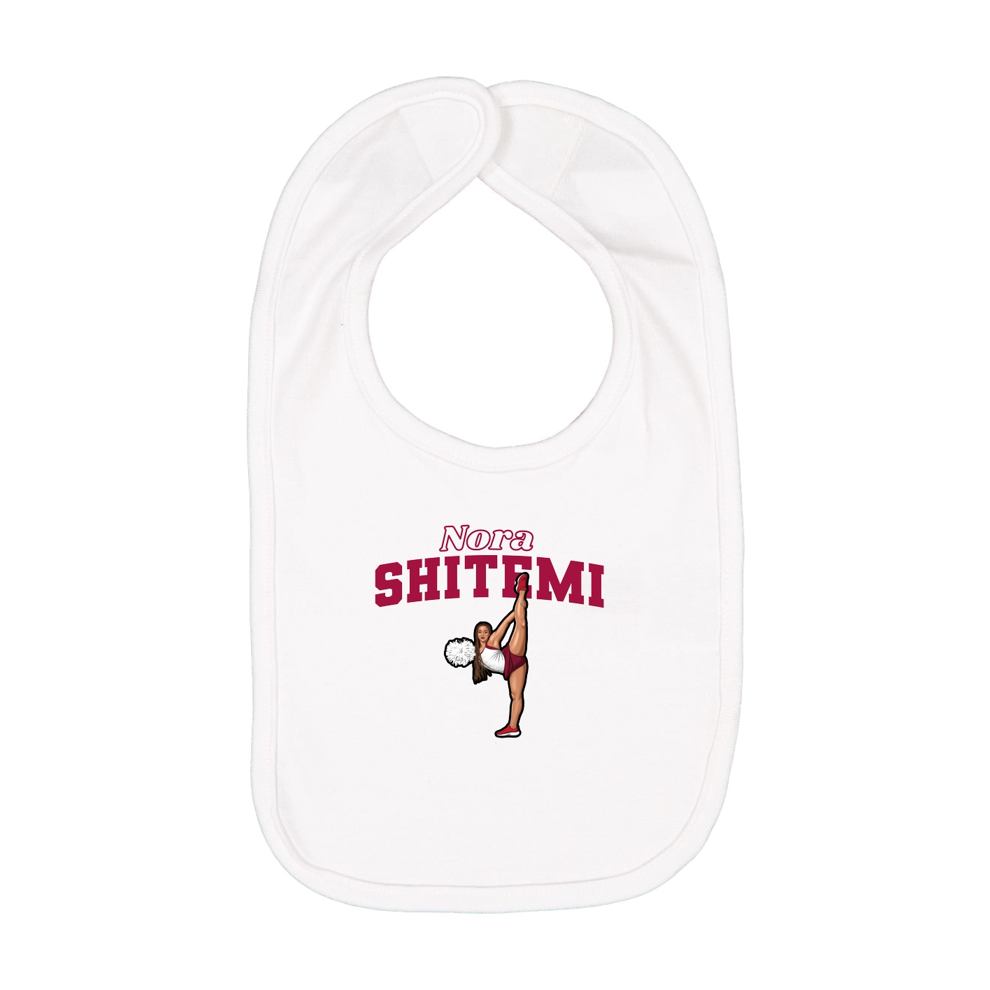 Infant Bib — Name Arch in White