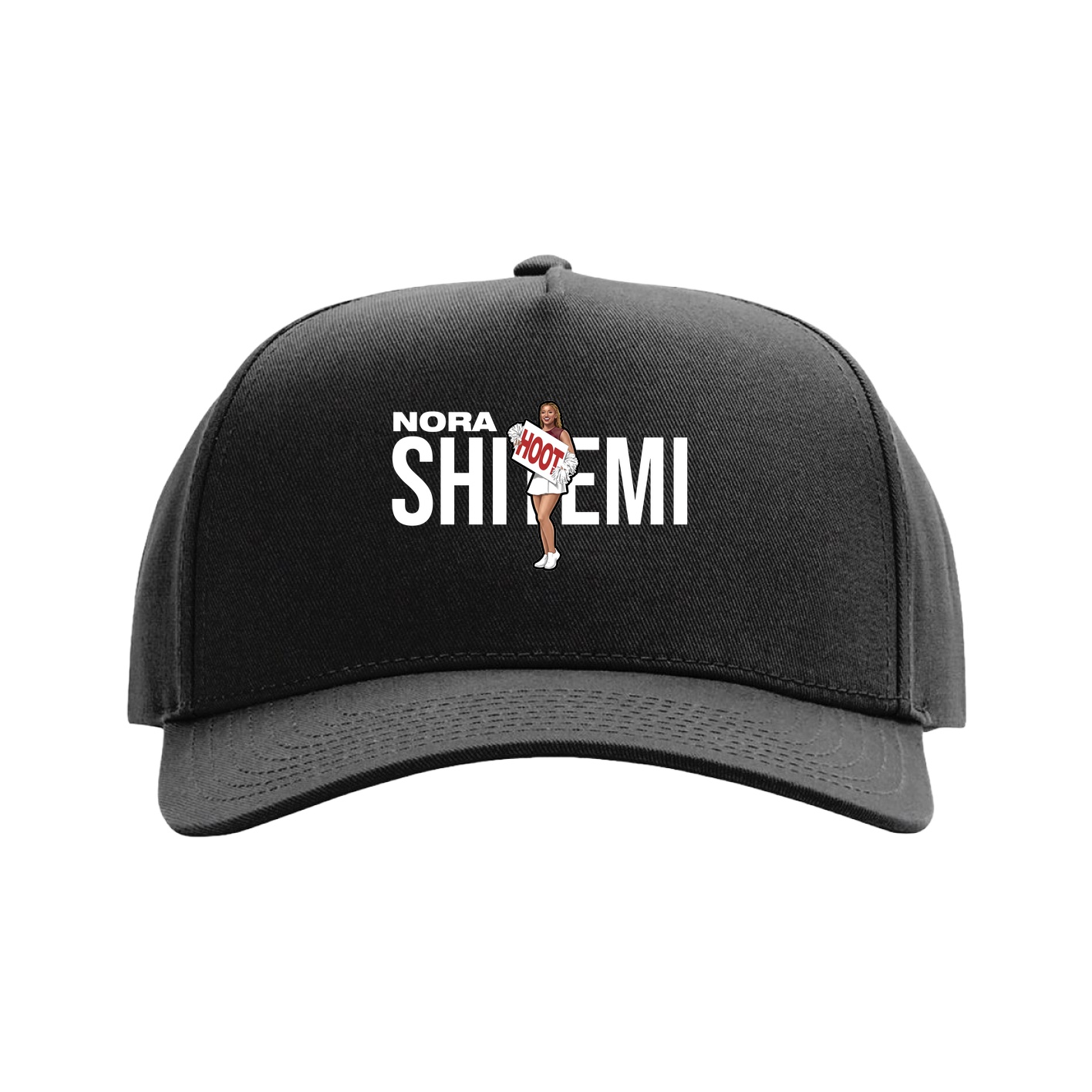 Full Fabric Five-Panel Champ Cap — Player Name in Black