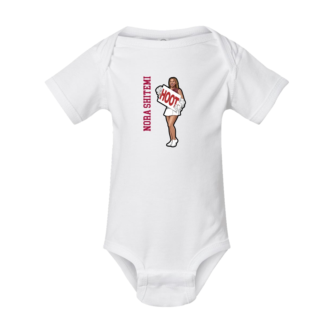Baby Onesie — Name Vertical in White