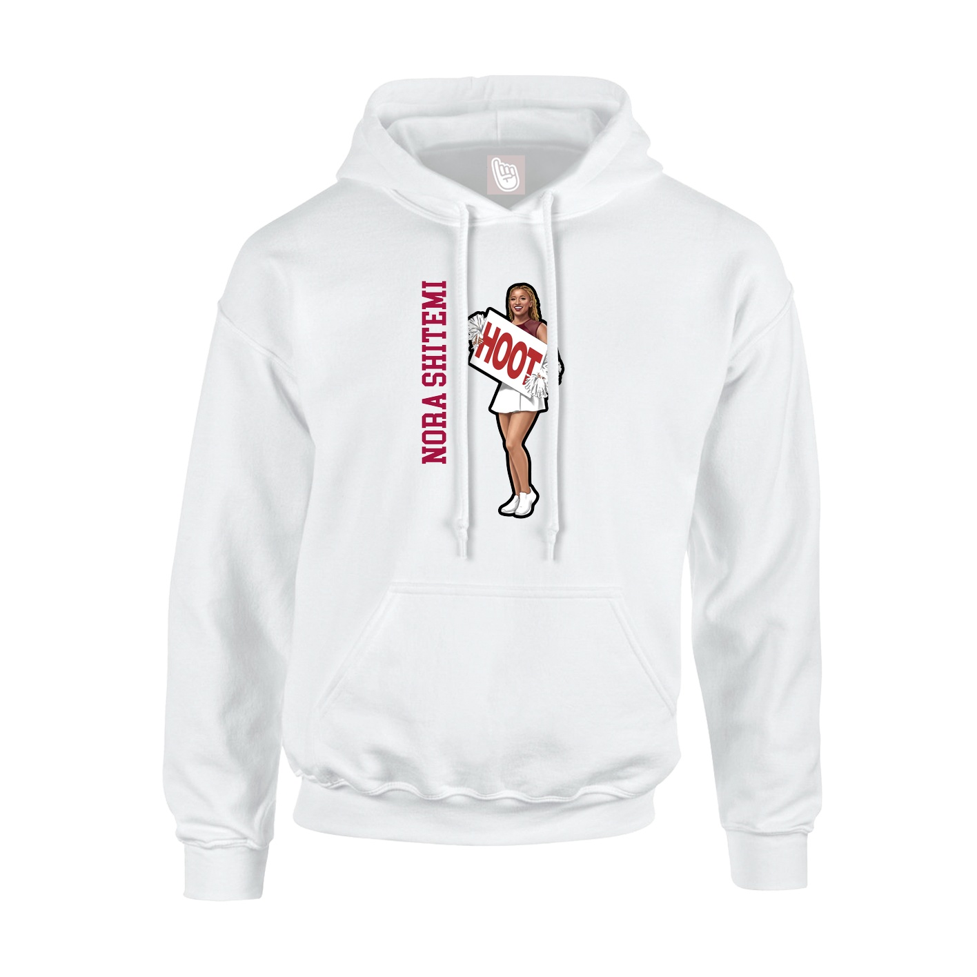 Hoodie — Name Vertical in White