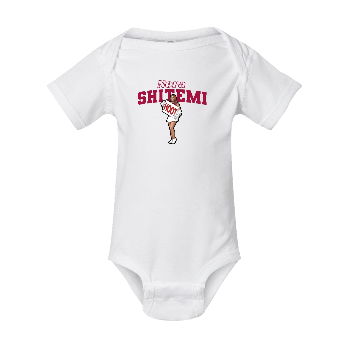Baby Onesie — Name Arch in White