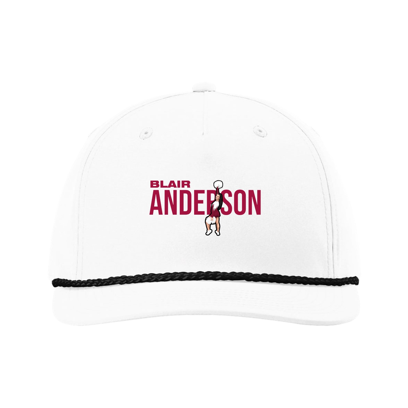 Five-Panel Classic Rope Cap — Player Name in White
