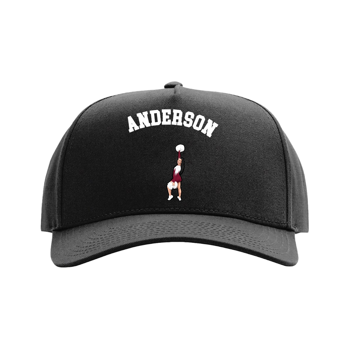 Full Fabric Five-Panel Champ Cap — Shirsey Arch in Black