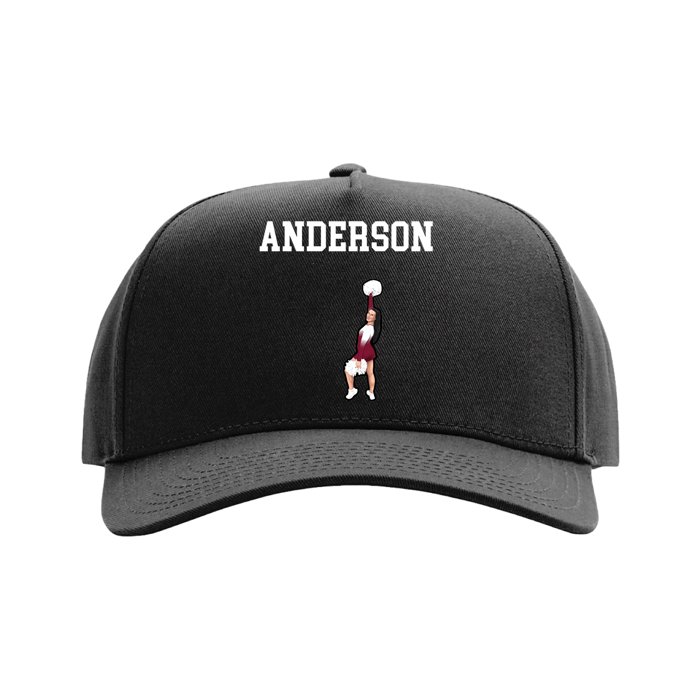 Full Fabric Five-Panel Champ Cap — Shirsey in Black