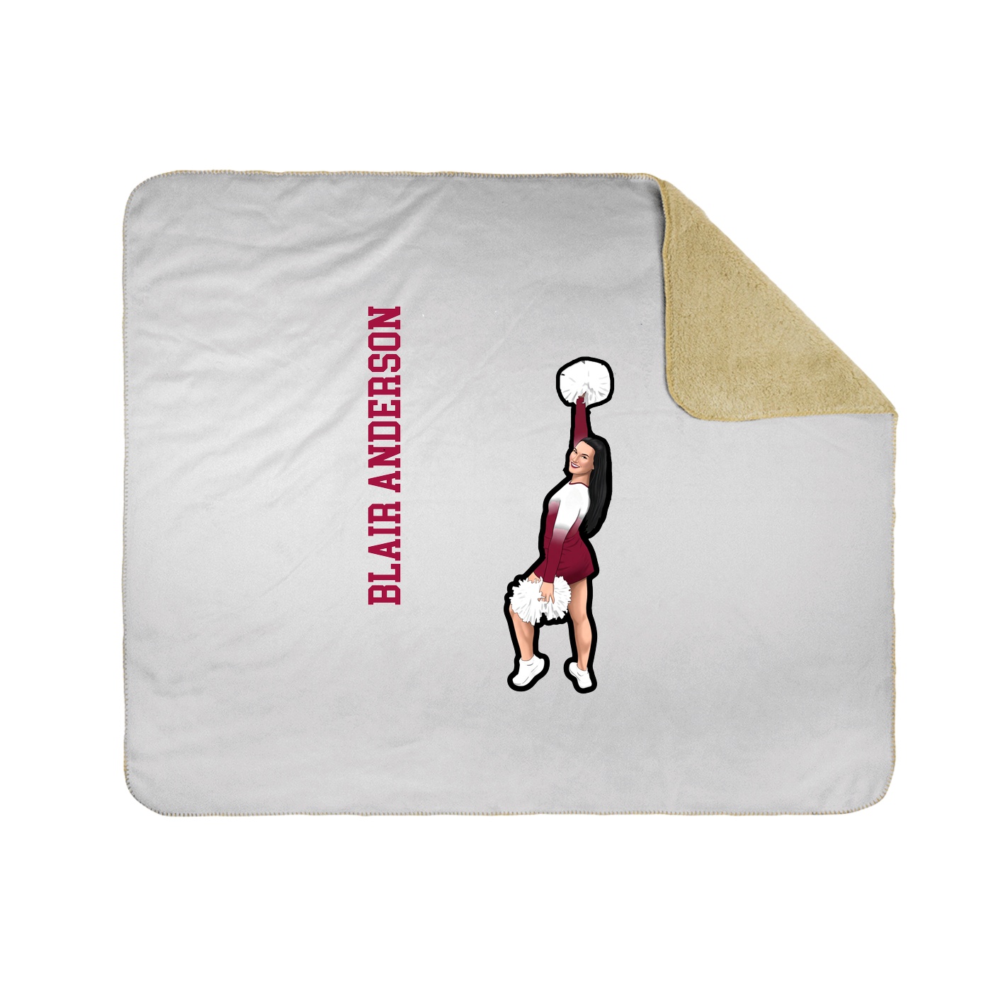 Throw Blanket — Name Vertical in White