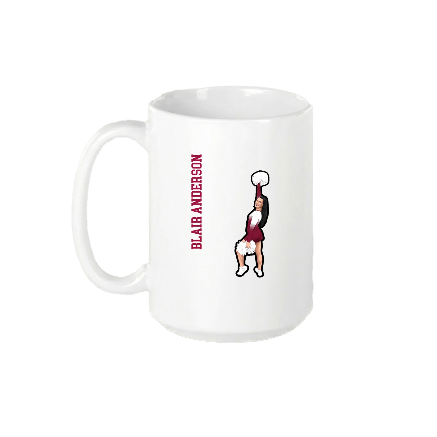 15oz Coffee Mug — Name Vertical in White