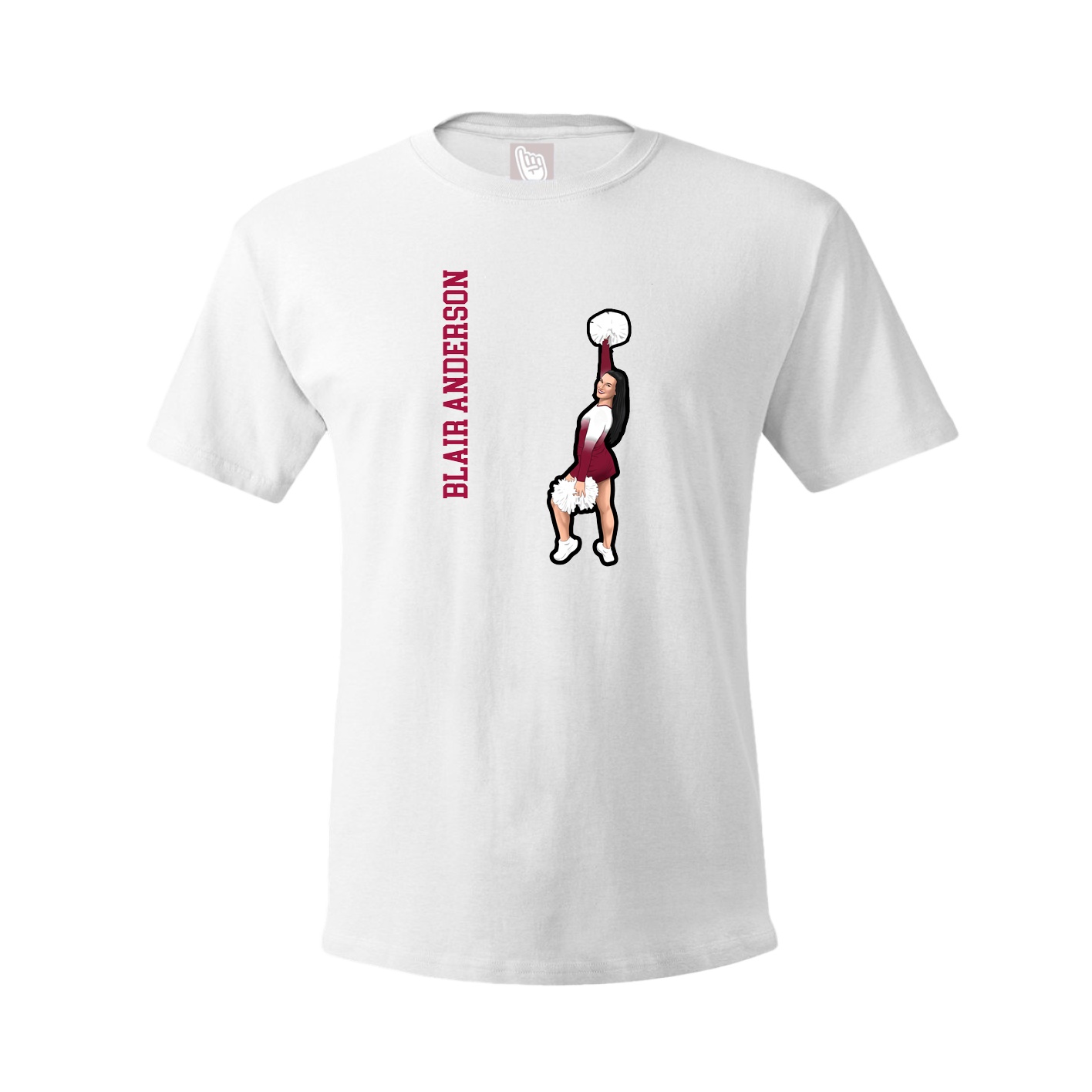 Tee — Name Vertical in White