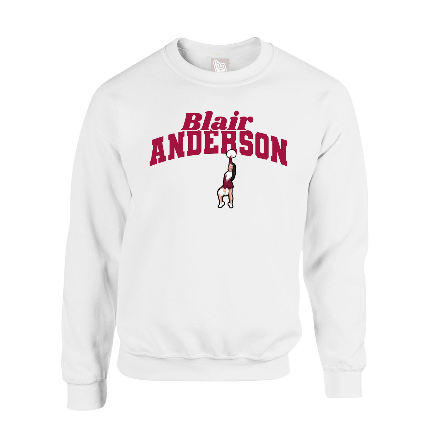 Fleece Crew — Signature Arch in White
