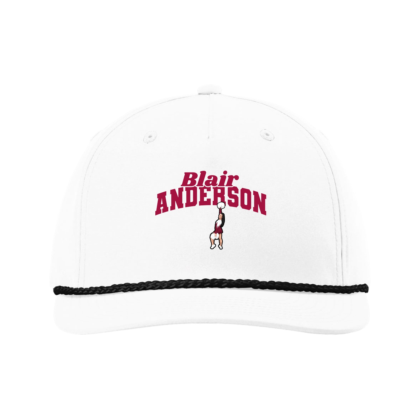 Five-Panel Classic Rope Cap — Signature Arch in White