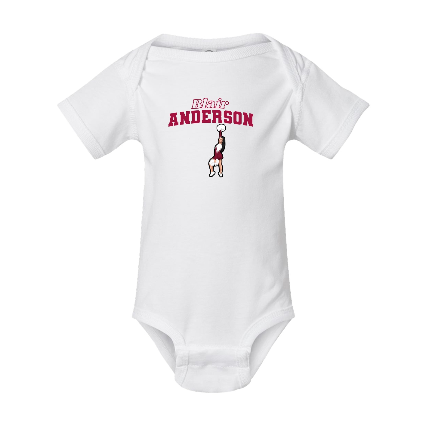 Baby Onesie — Name Arch in White