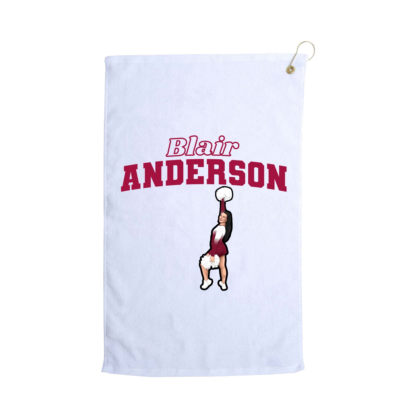 Golf Towel — Name Arch in White