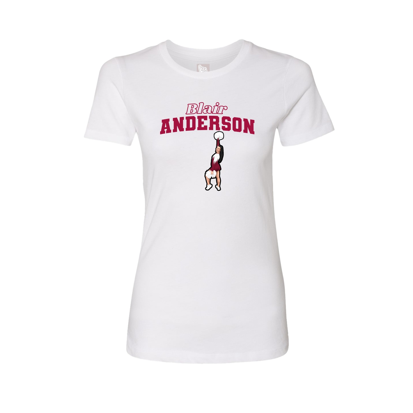 Fitted Women's Tee — Name Arch in White