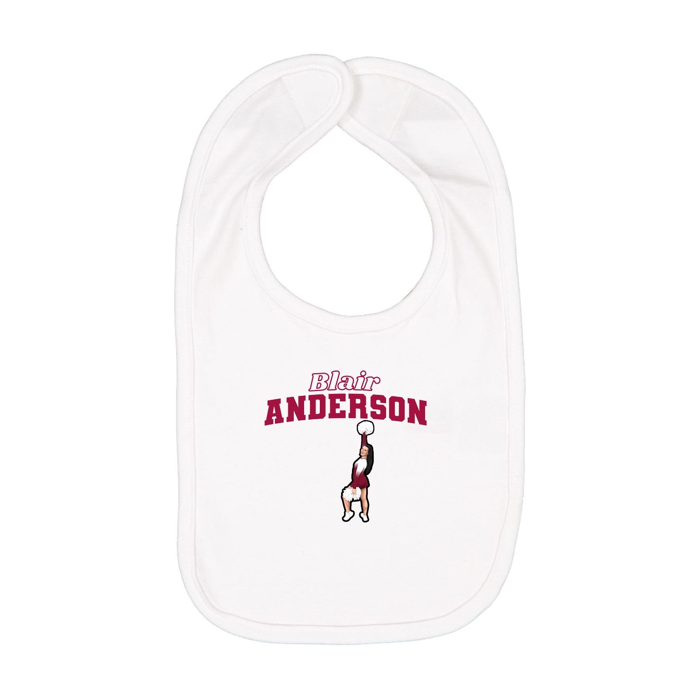 Infant Bib — Name Arch in White