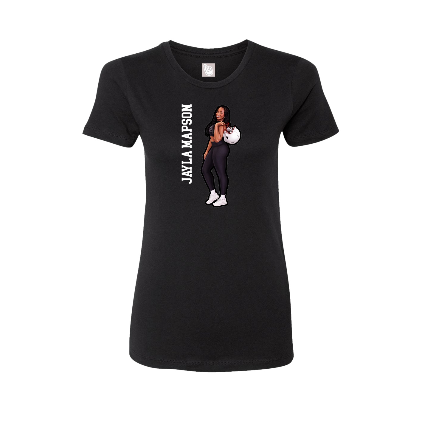 Fitted Women's Tee — Name Vertical in Black