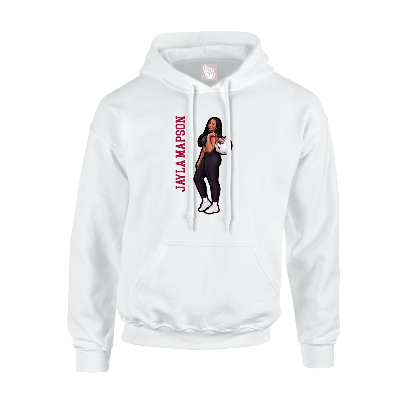 Youth Hoodie — Name Vertical in White