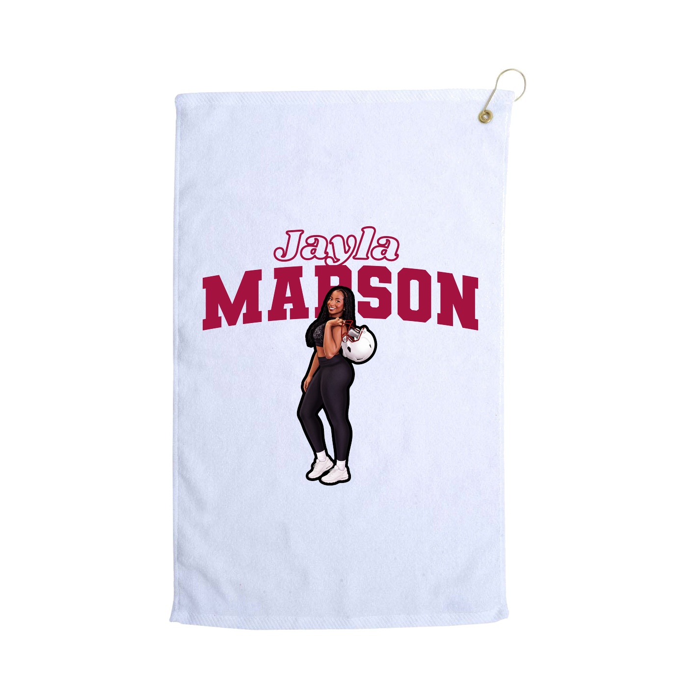 Golf Towel — Name Arch in White