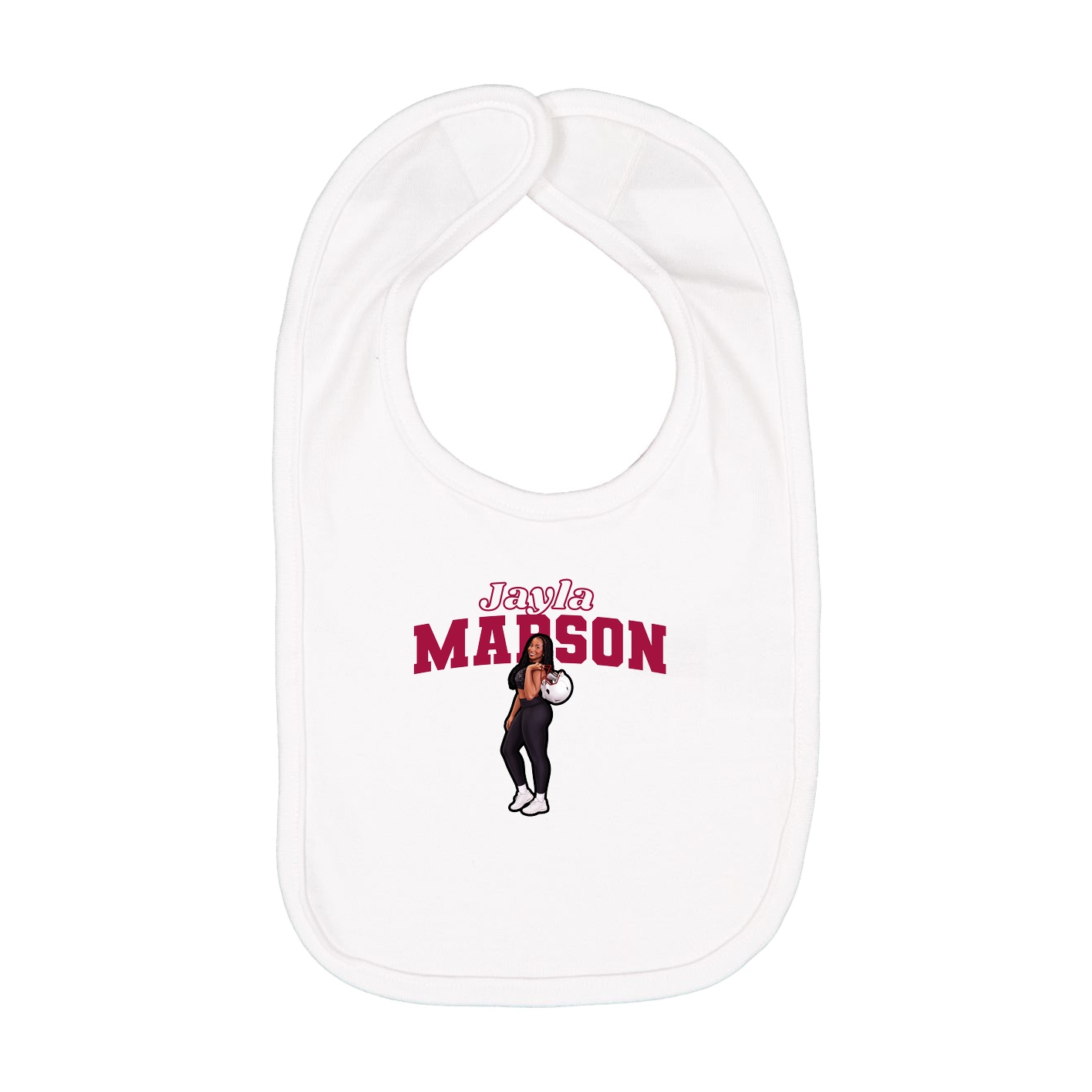Infant Bib — Name Arch in White