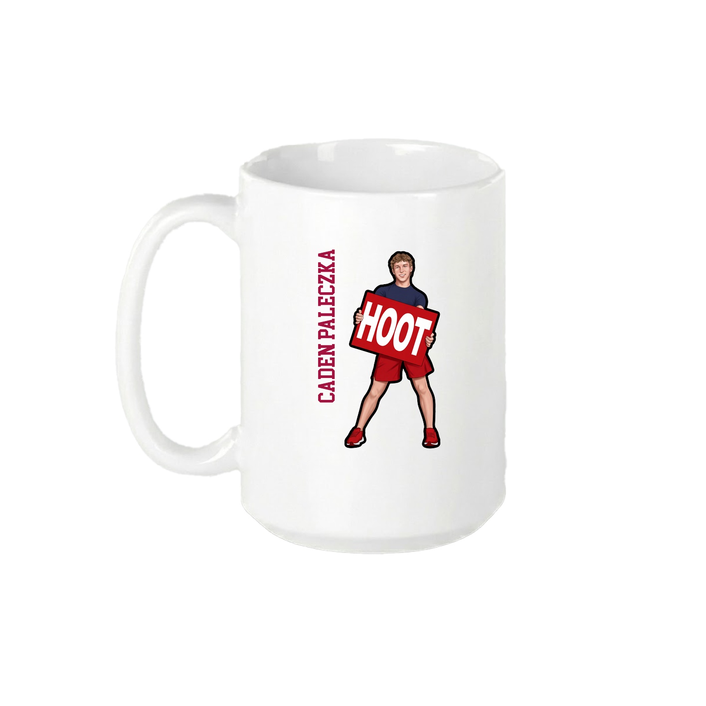 15oz Coffee Mug — Name Vertical in White