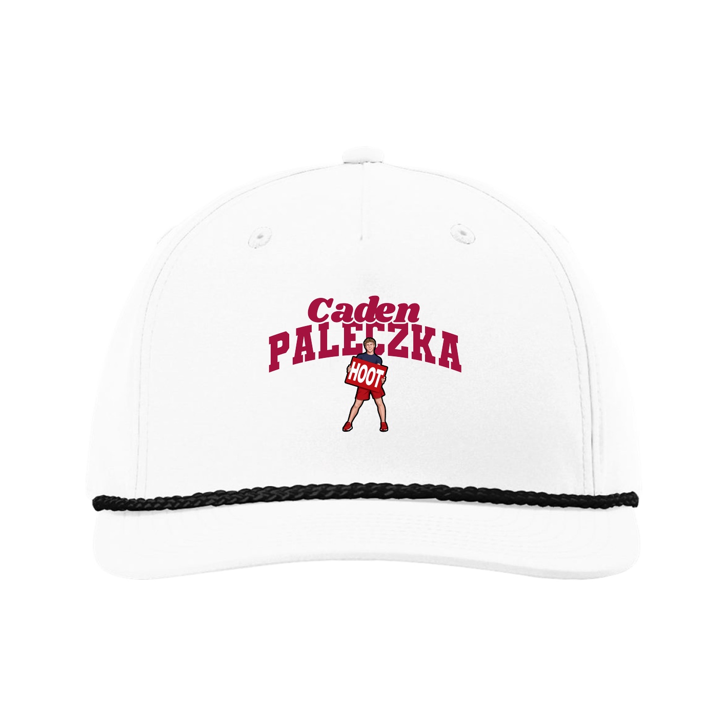 Five-Panel Classic Rope Cap — Signature Arch in White
