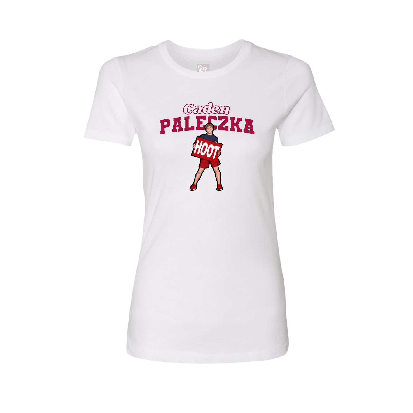 Fitted Women's Tee — Name Arch in White