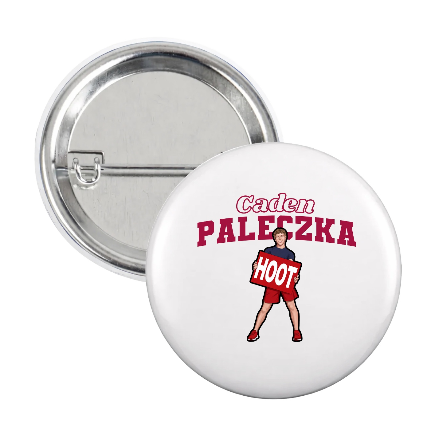 Game Day Button — Name Arch in White