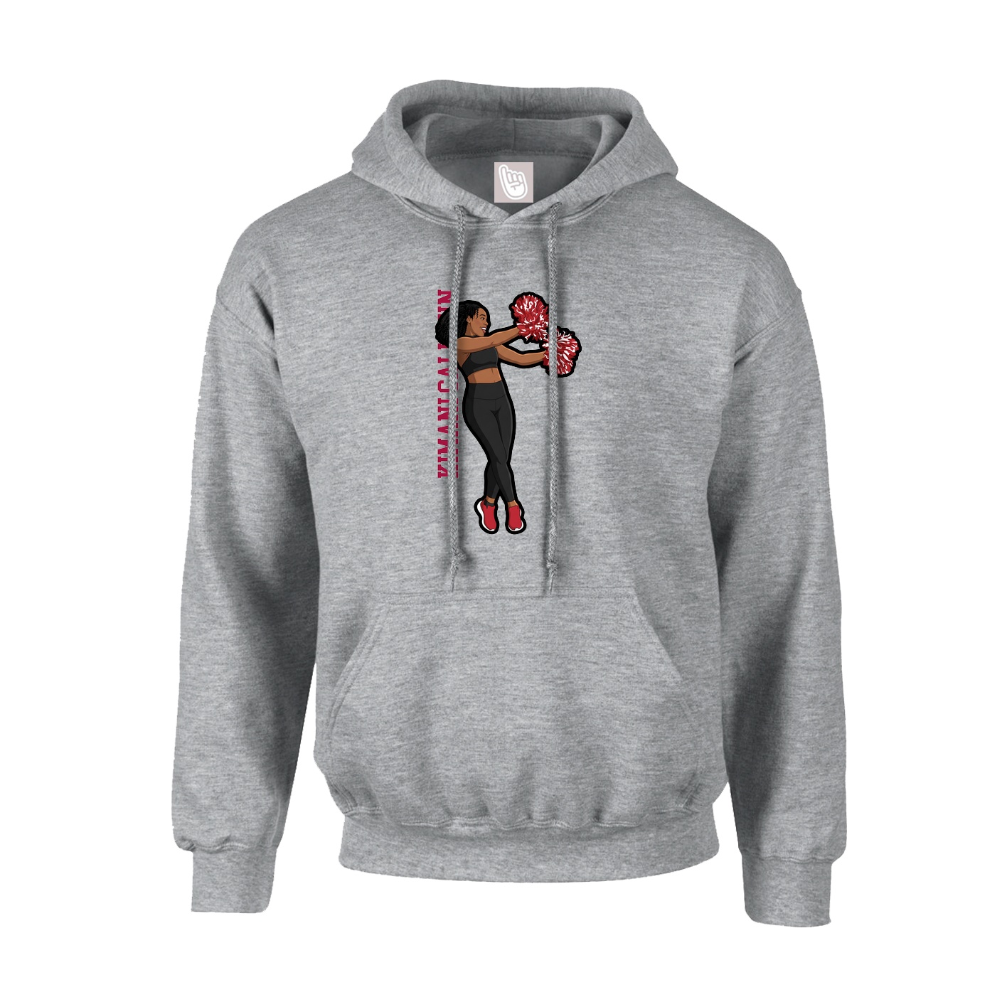 Youth Hoodie — Name Vertical in Grey