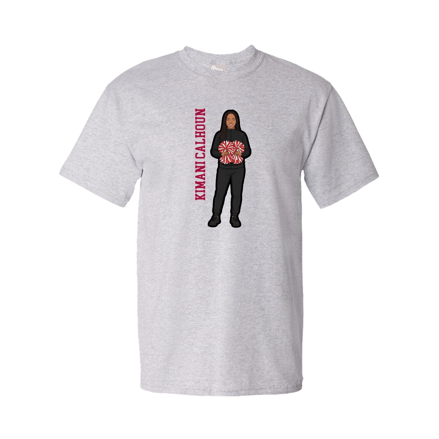 Youth Tee — Name Vertical in Grey