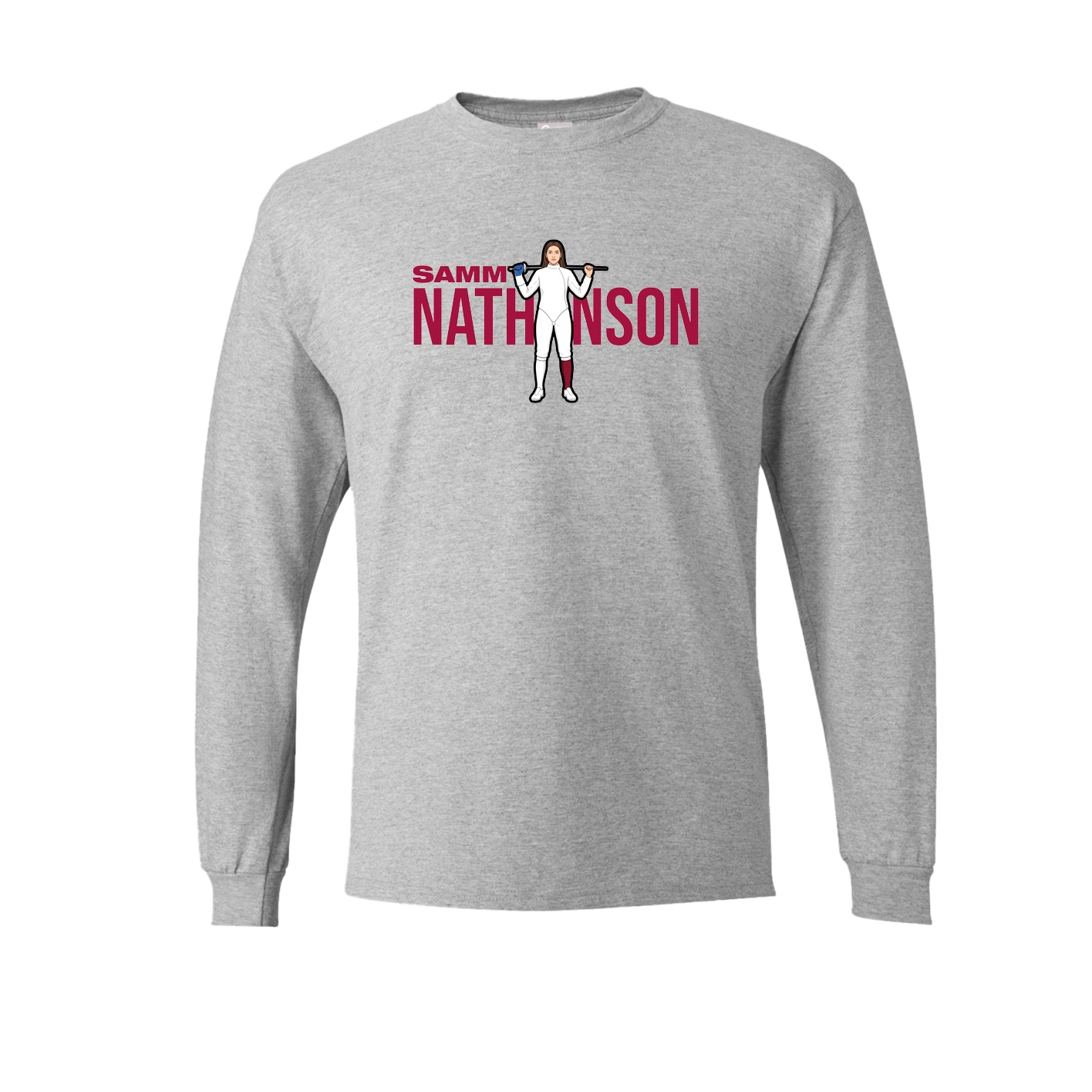 Long Sleeve Tee — Player Name in Grey