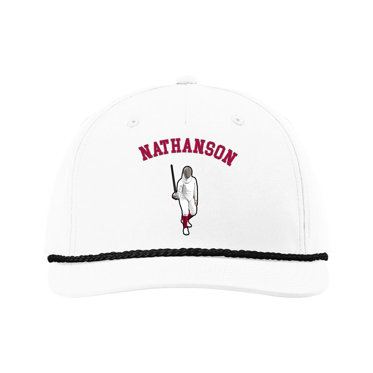 Five-Panel Classic Rope Cap — Shirsey Arch in White