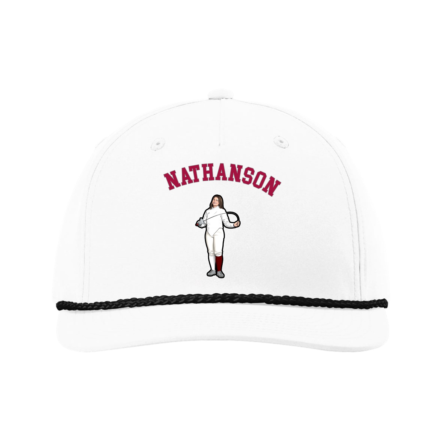 Five-Panel Classic Rope Cap — Shirsey Arch in White