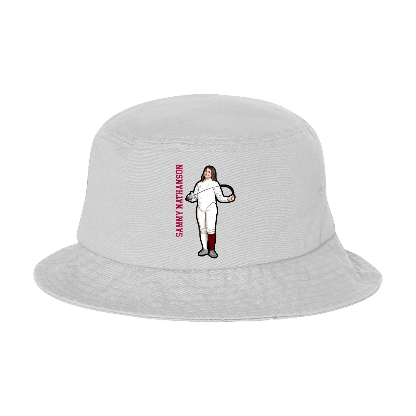 Bucket Cap — Name Vertical in White