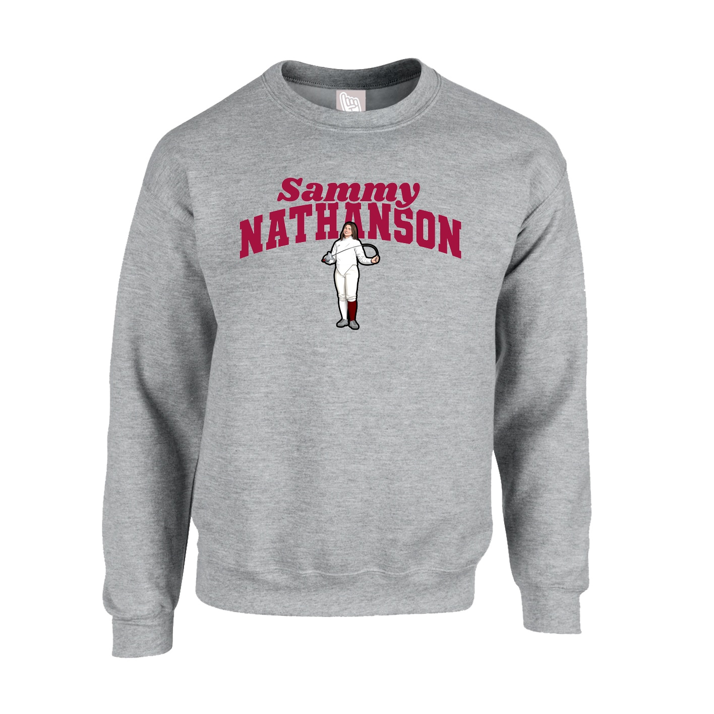 Fleece Crew — Signature Arch in Grey