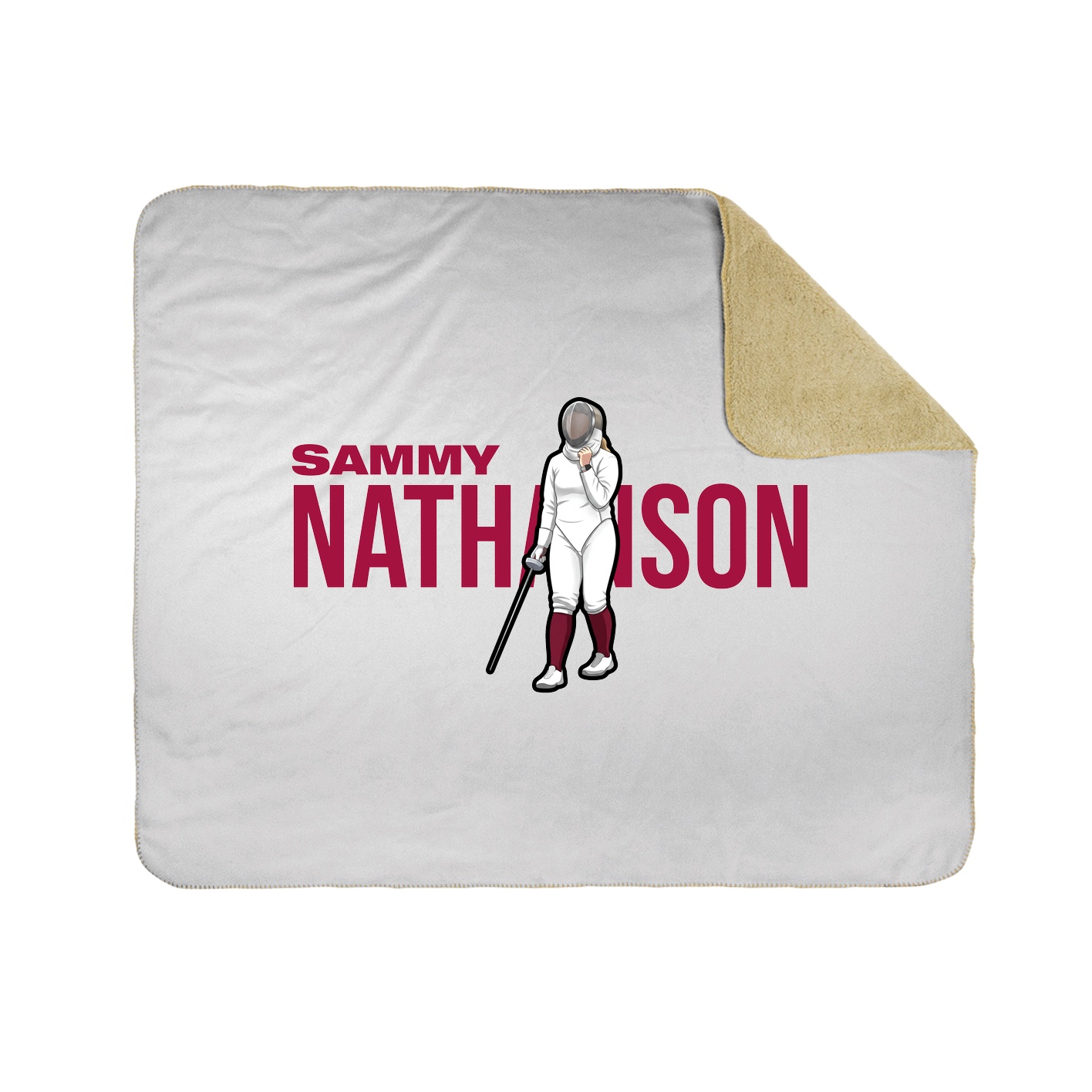 Throw Blanket — Player Name in White