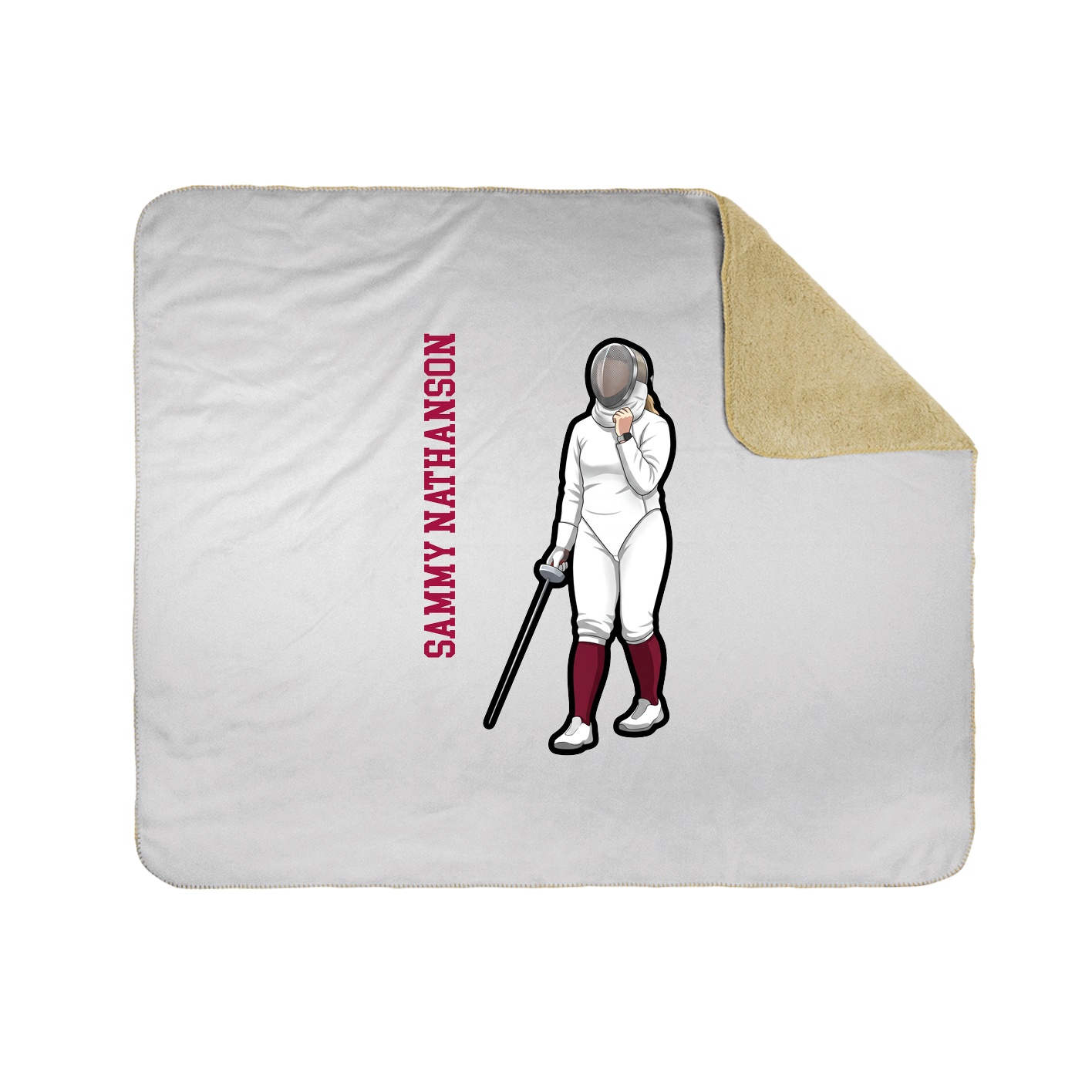 Throw Blanket — Name Vertical in White