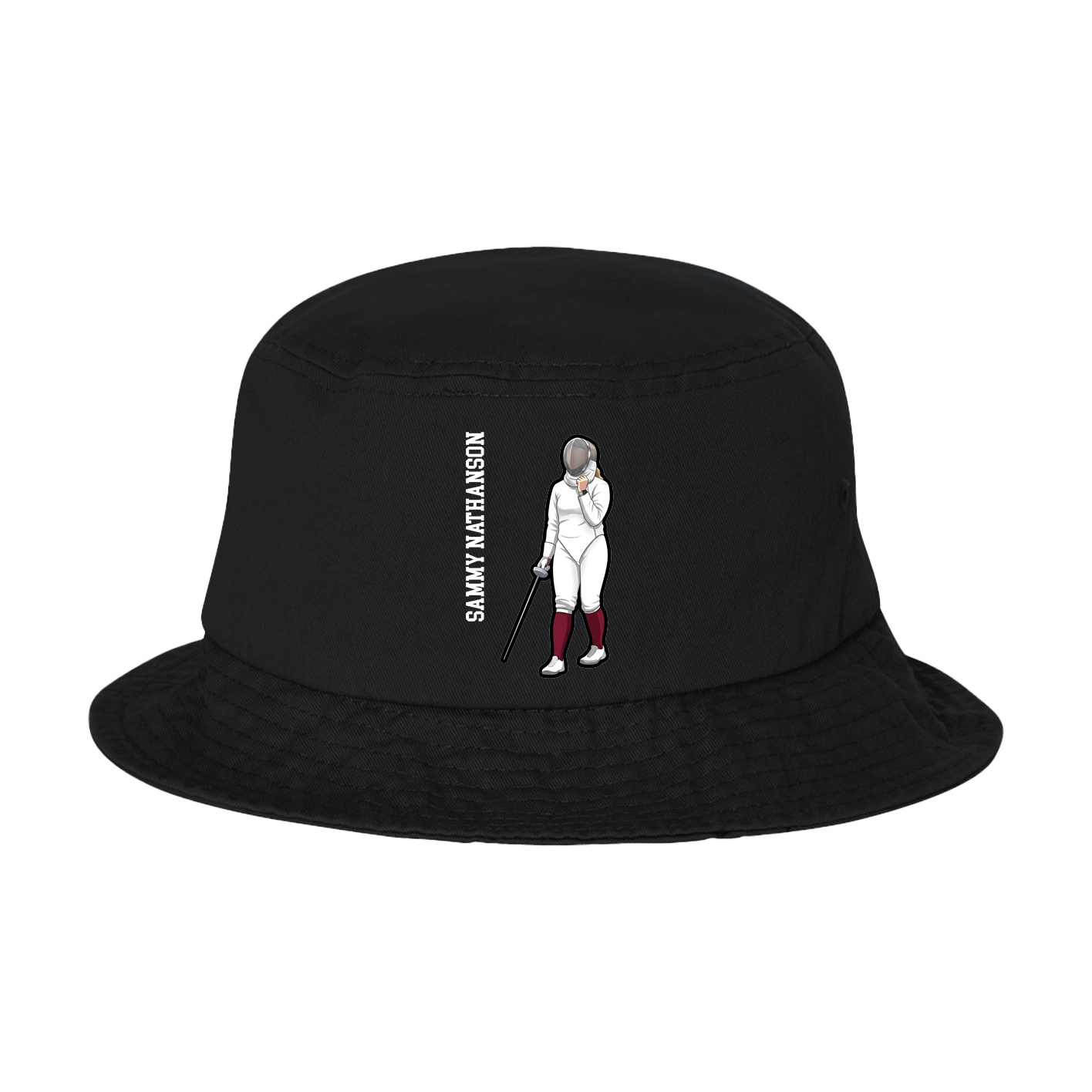 Bucket Cap — Name Vertical in Black