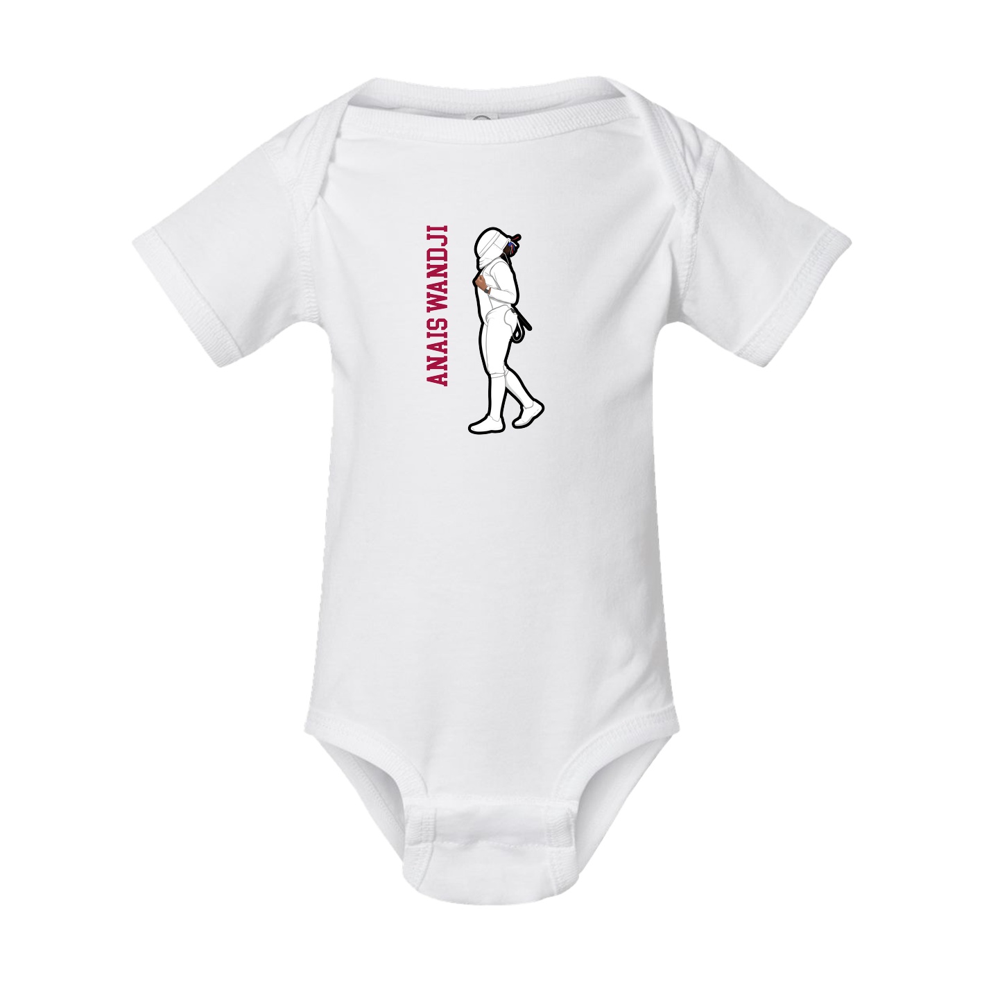 Baby Onesie — Name Vertical in White