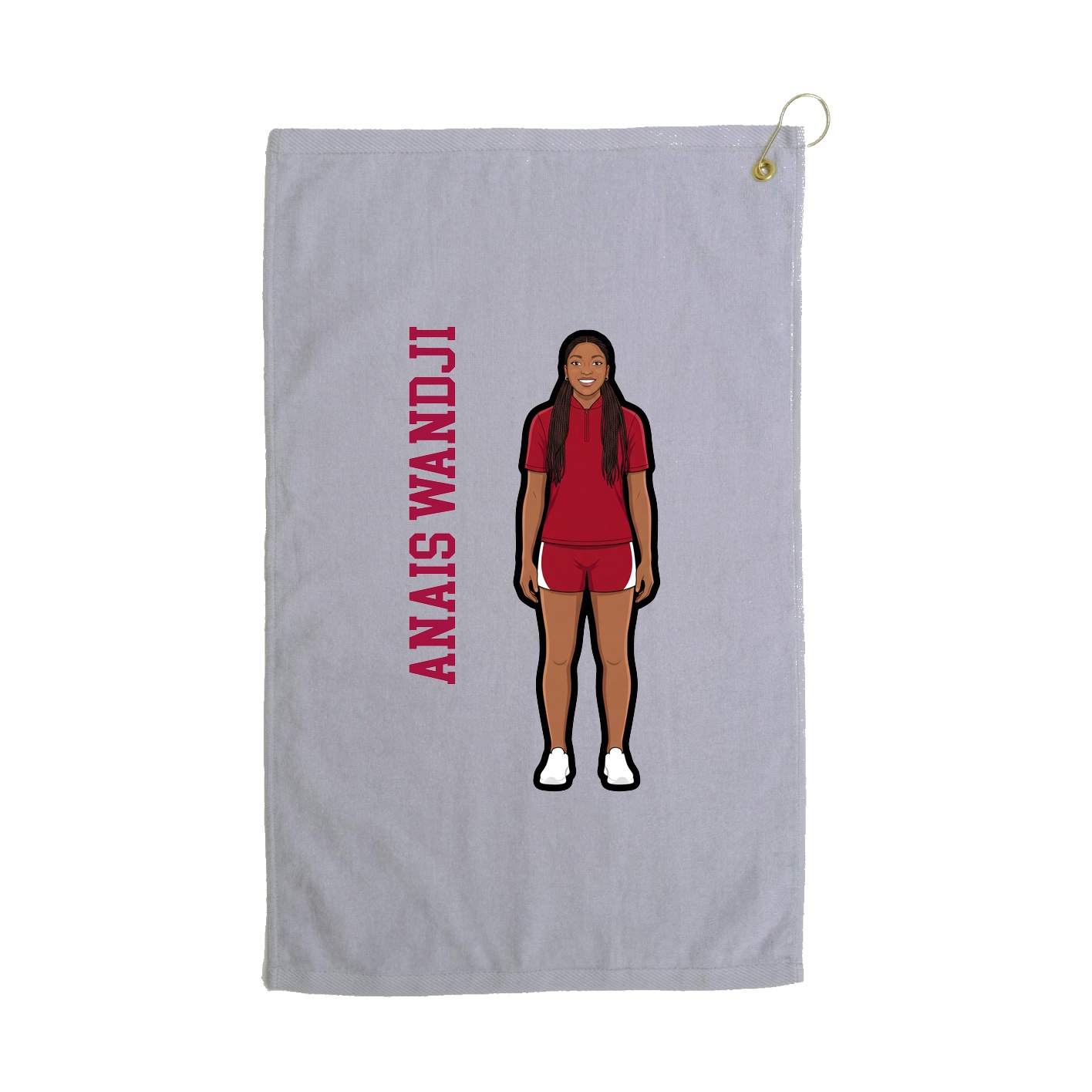 Golf Towel — Name Vertical in Grey