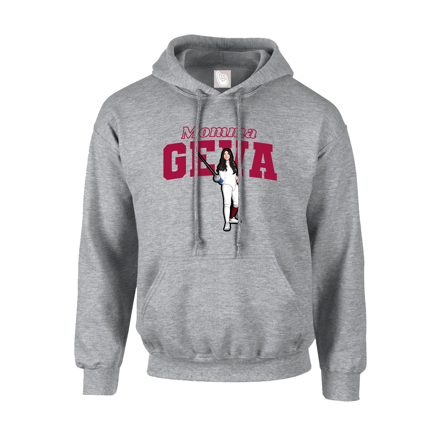 Youth Hoodie — Mothers Day Block in Grey