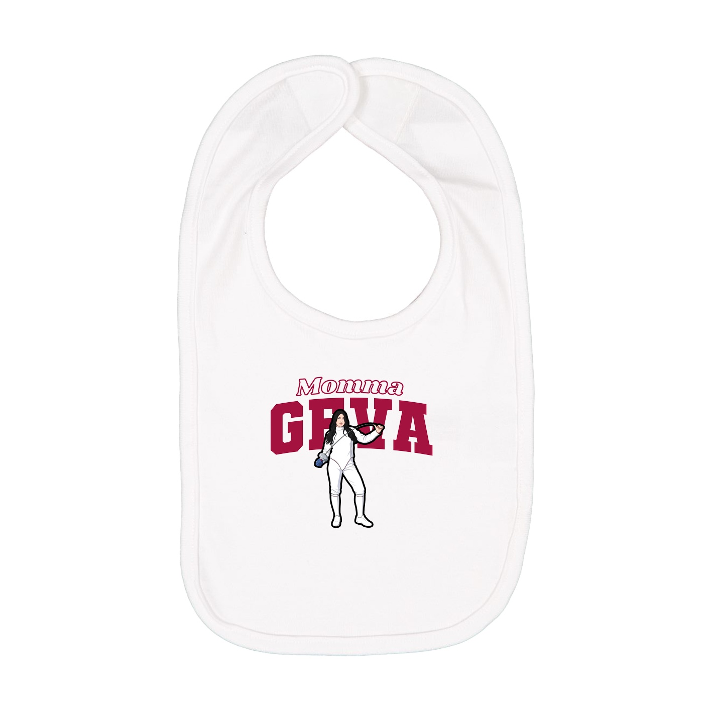 Infant Bib — Mothers Day Block in White
