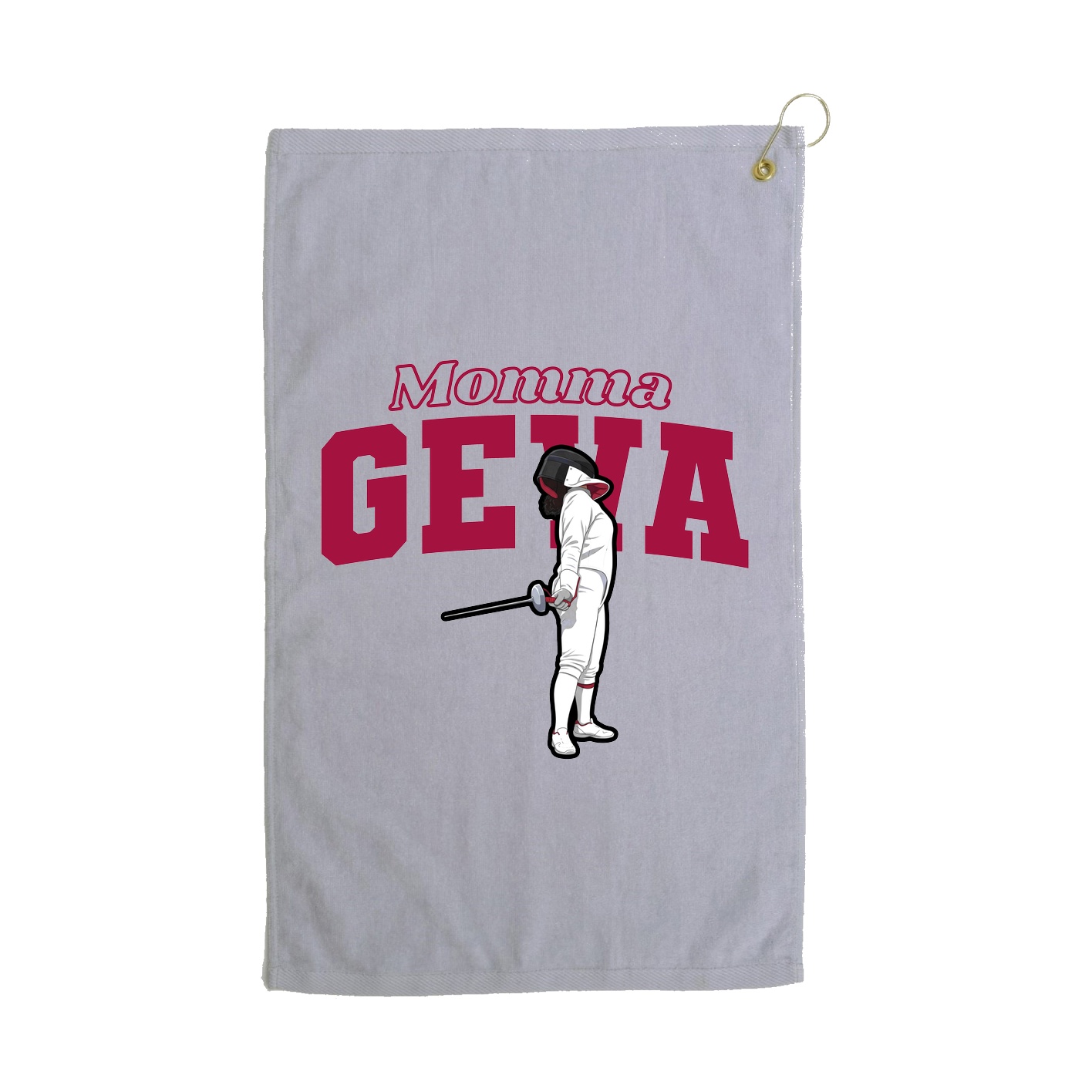 Golf Towel — Mothers Day Block in Grey