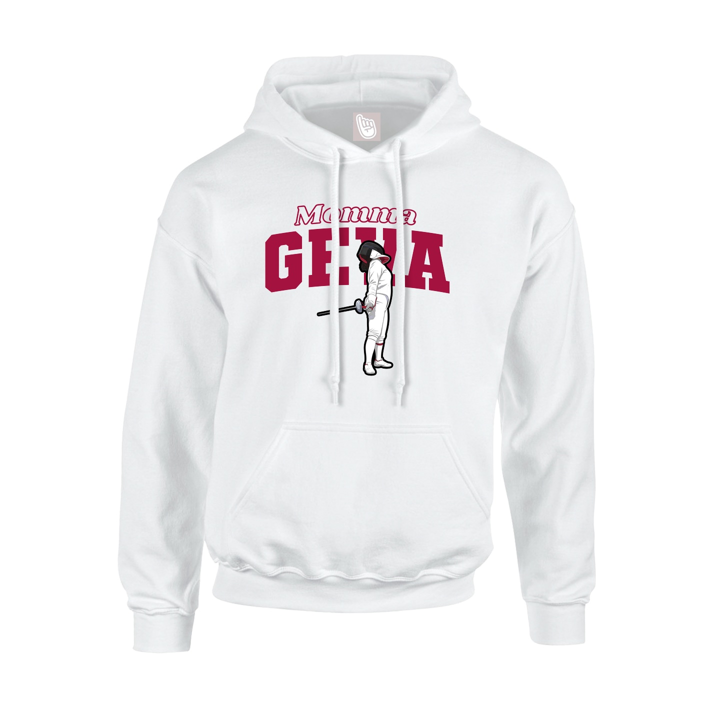 Youth Hoodie — Mothers Day Block in White