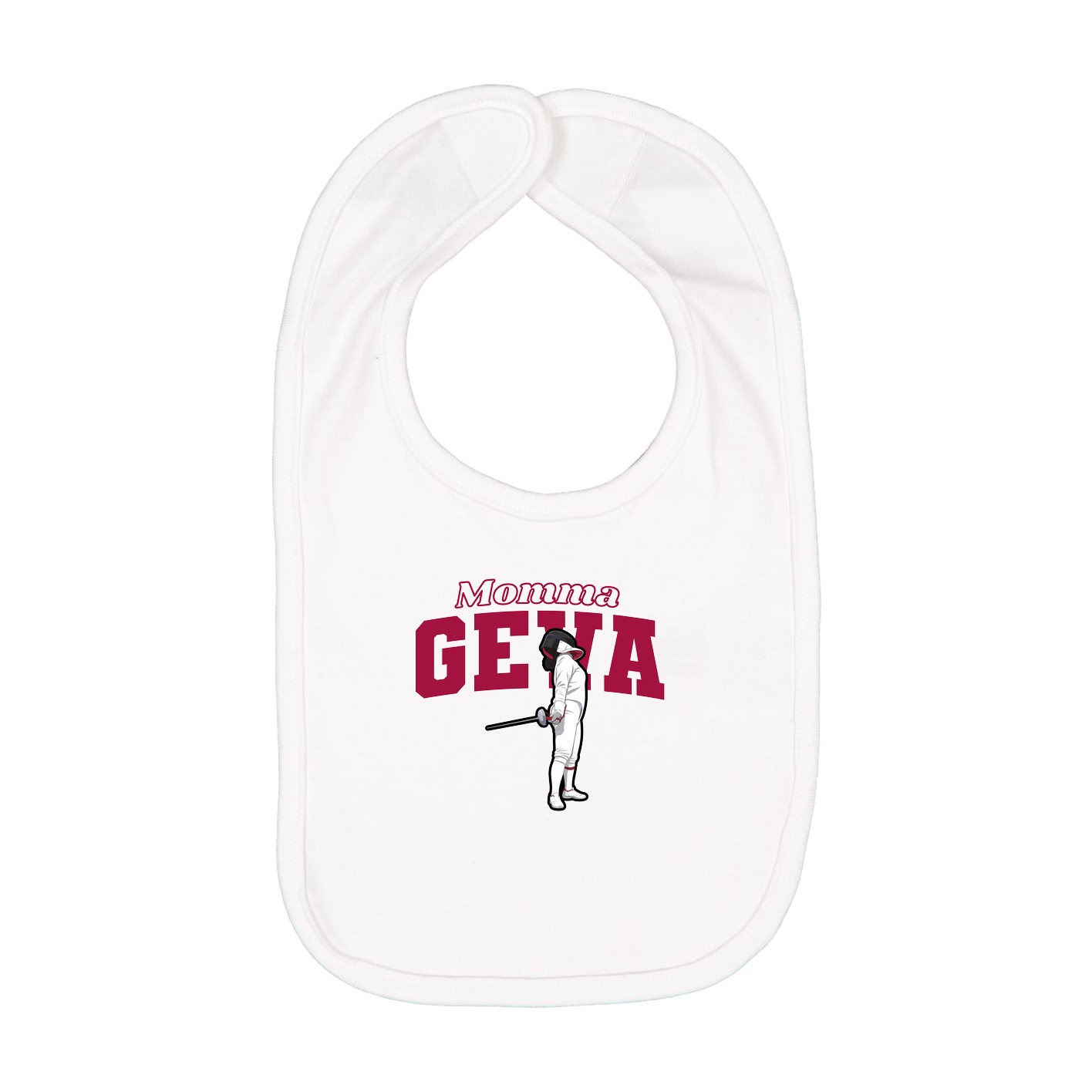 Infant Bib — Mothers Day Block in White