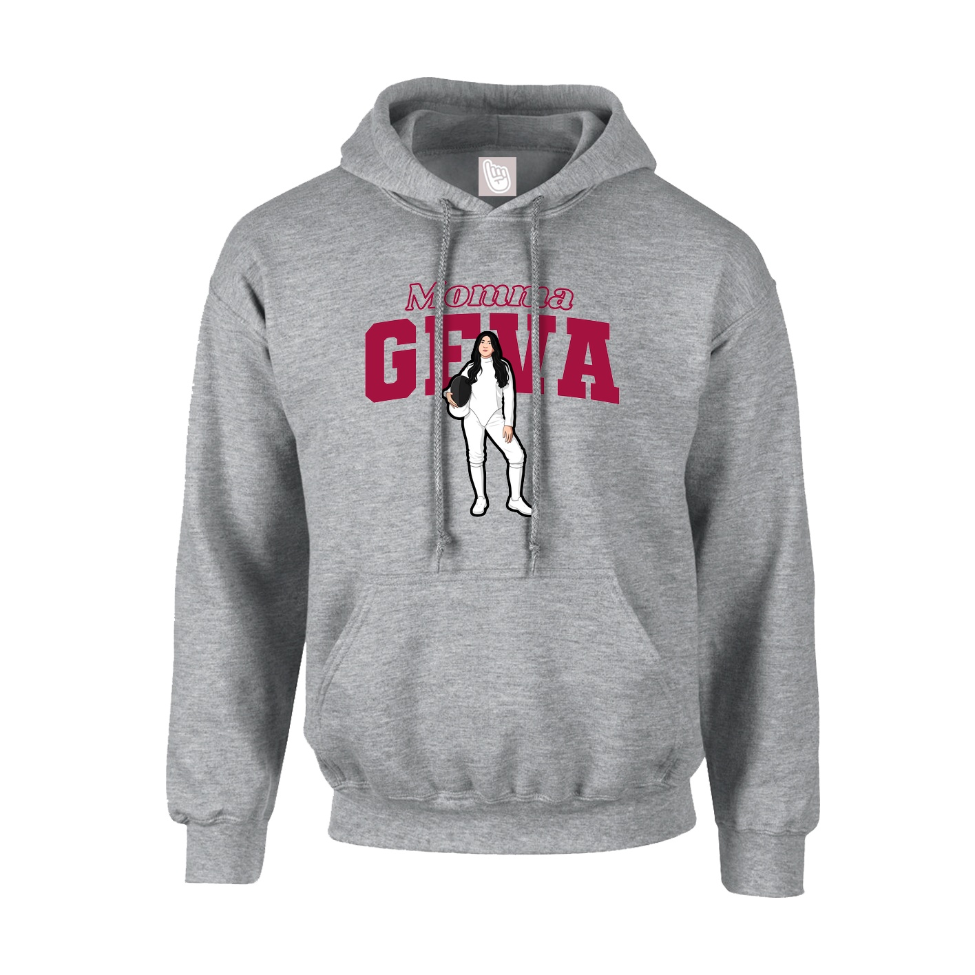 Youth Hoodie — Mothers Day Block in Grey