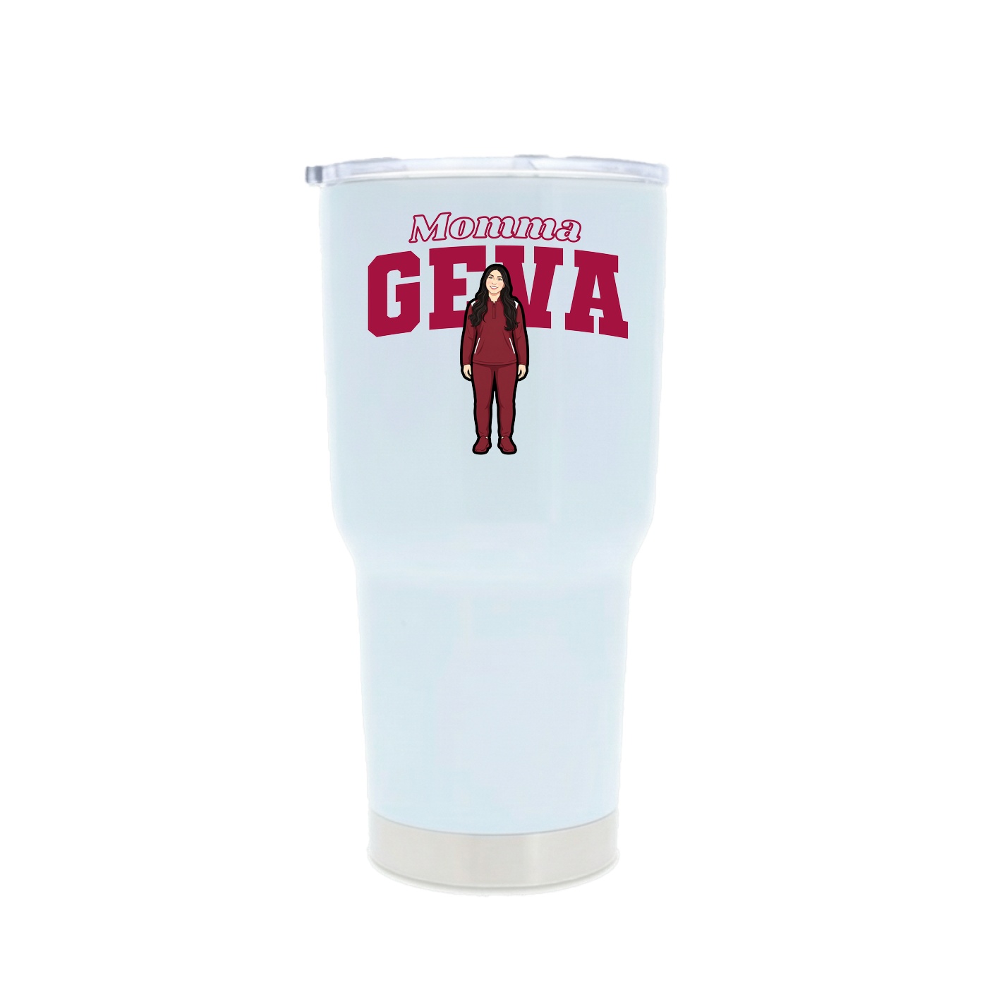 30oz Stainless Steel Tumbler — Mothers Day Block in White