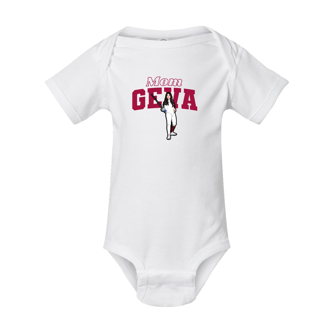 Baby Onesie — Mothers Day Block in White